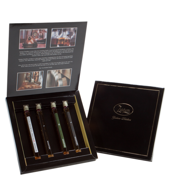 Gift box with 4 different whisky tubes